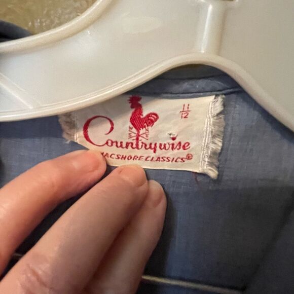 Countrywise Macshore Classics vintage Midcentury dress in chambray blue. Size 11 - Picture 3 of 9